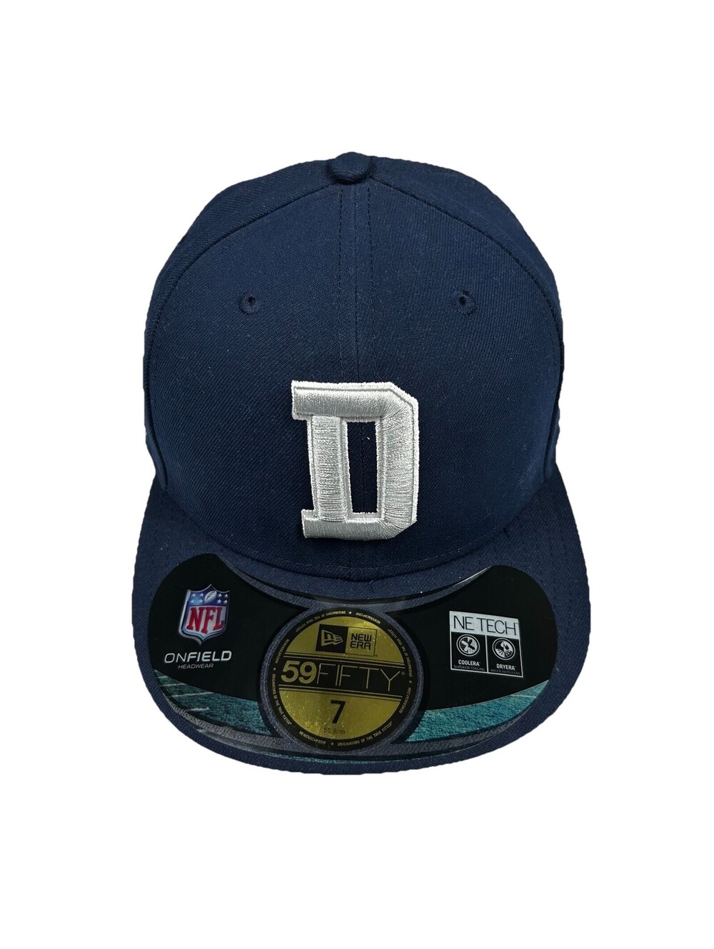 New Era 5950 Dallas Cowboys Cap Size 7 Blue On Filed Water Repellent Team Hat